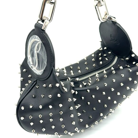 Christian Louboutin LE 54 Studded Spiked Leather Chain Shoulder Hand Bag - Picture 10 of 16